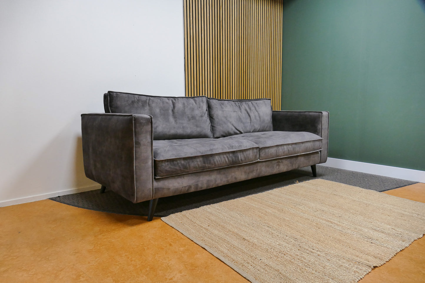 Refurbished Goossens 3 Zits Velvet Donker Grijs