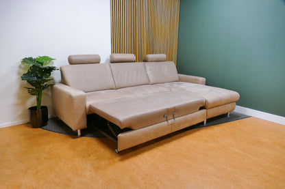 Refurbished Chaise Longue Bedbank Beige Microvezel