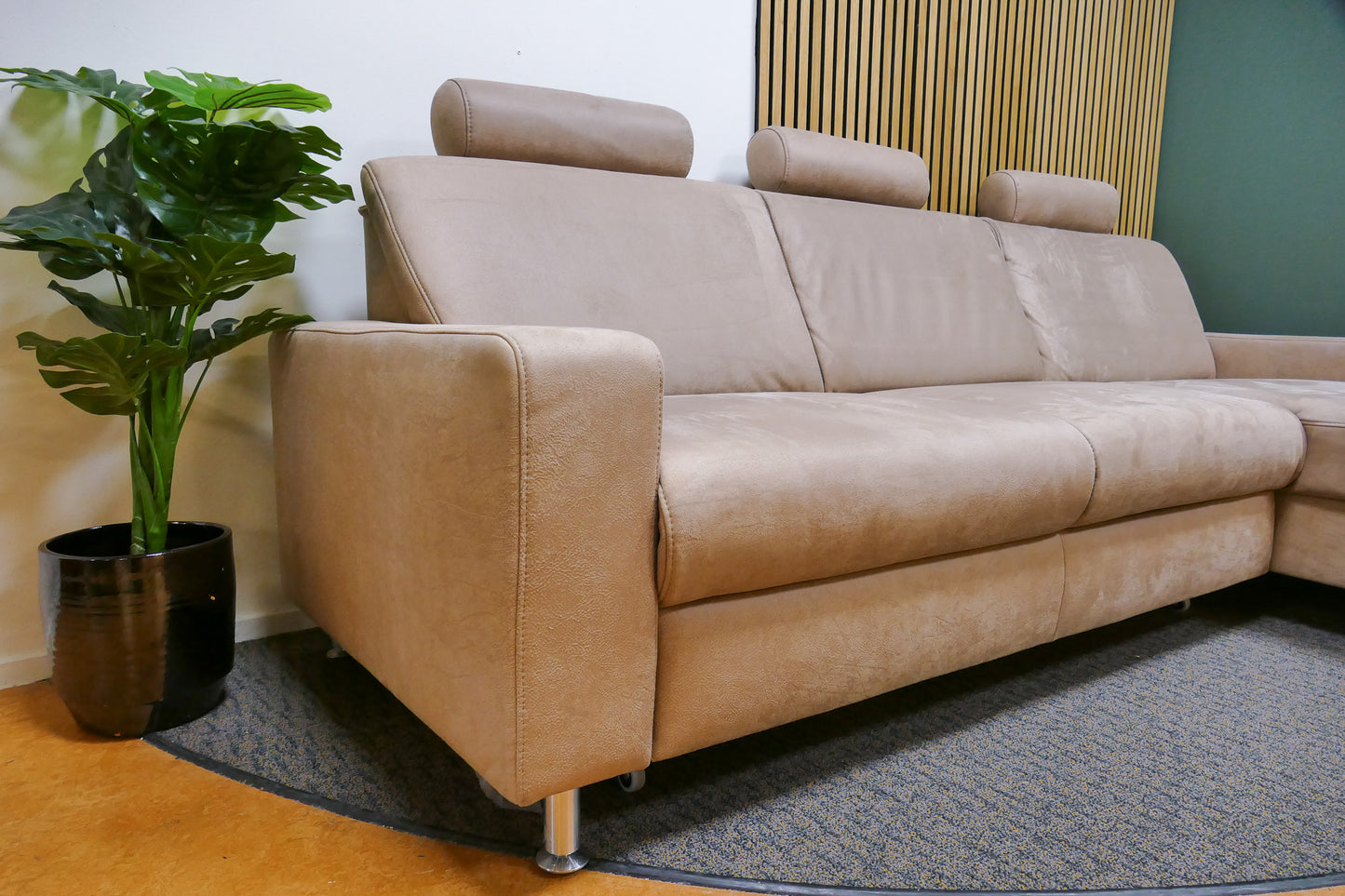 Refurbished Chaise Longue Bedbank Beige Microvezel