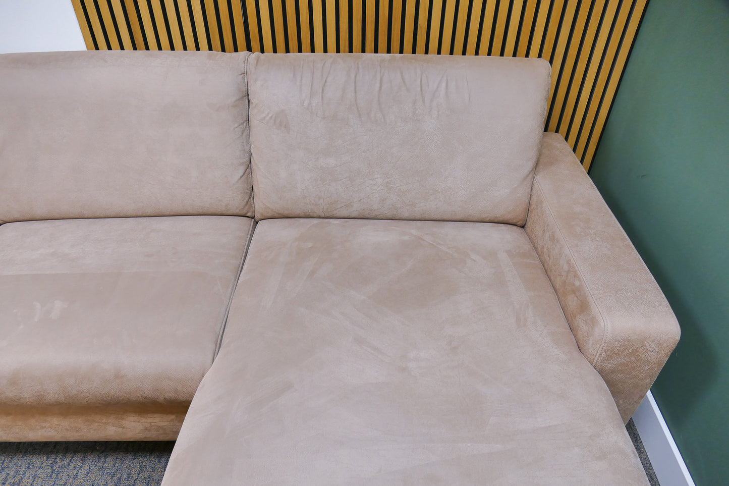 Refurbished Chaise Longue Bedbank Beige Microvezel