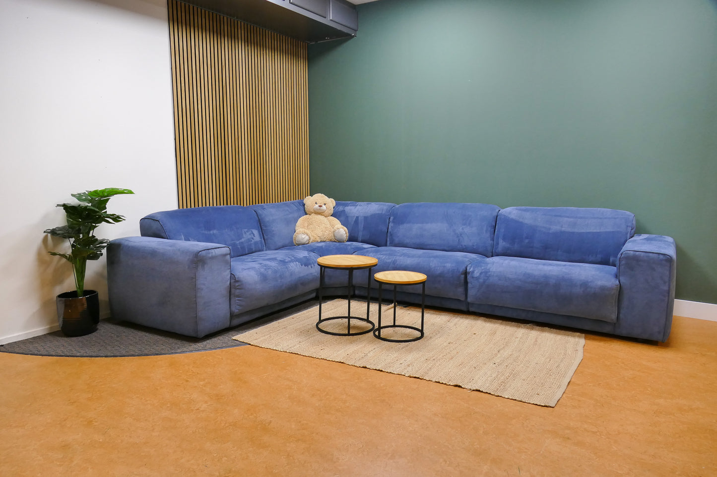 Refurbished Modulaire Hoekbank Blauw