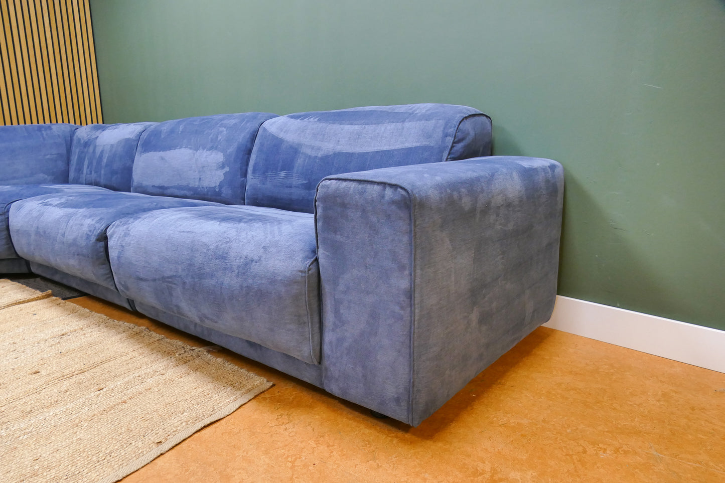 Refurbished Modulaire Hoekbank Blauw