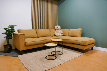 Refurbished Moderne Hoekbank Geel Gemêleerd