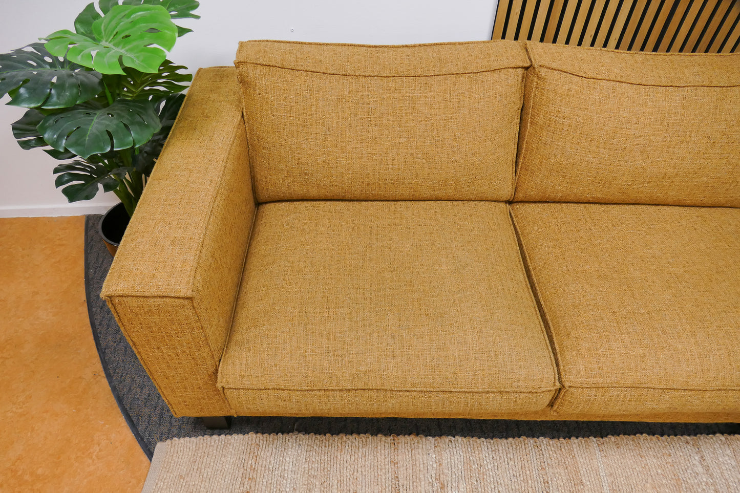 Refurbished Moderne Hoekbank Geel Gemêleerd