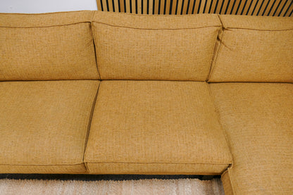 Refurbished Moderne Hoekbank Geel Gemêleerd