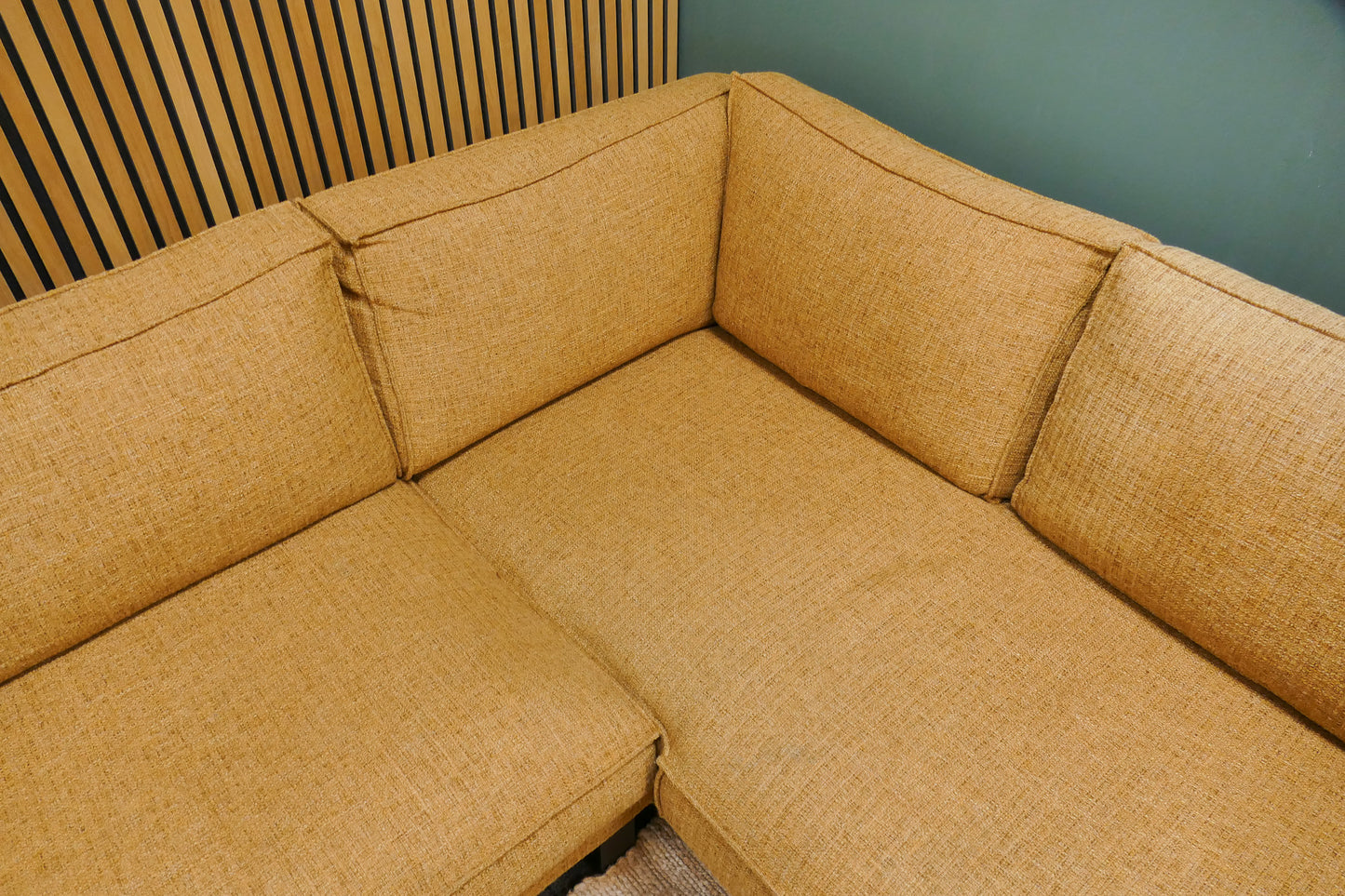 Refurbished Moderne Hoekbank Geel Gemêleerd