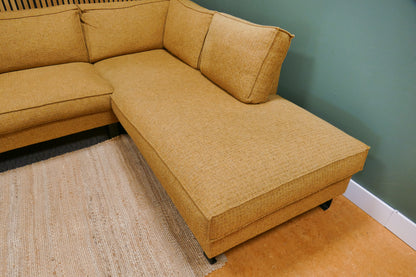 Refurbished Moderne Hoekbank Geel Gemêleerd