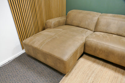 Refurbished Chaise Longue Elektrisch Verstelbaar Microvezel Bruin