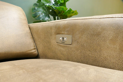 Refurbished Chaise Longue Elektrisch Verstelbaar Microvezel Bruin