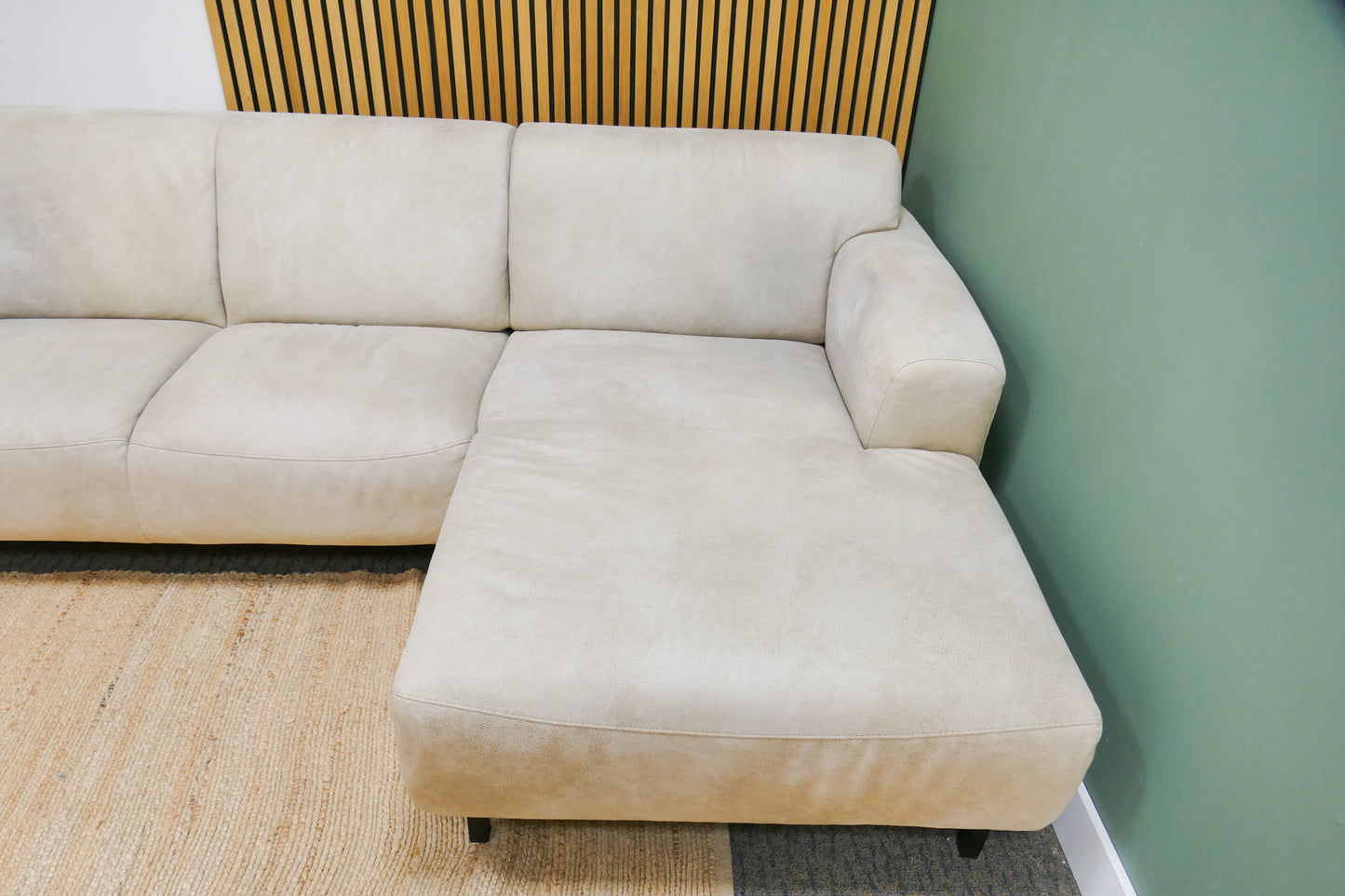 Refurbished Chaise Longue De Bommel Microleder Beige