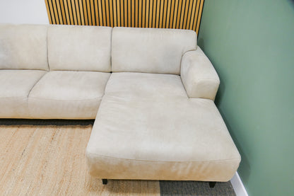 Refurbished Chaise Longue De Bommel Microleder Beige