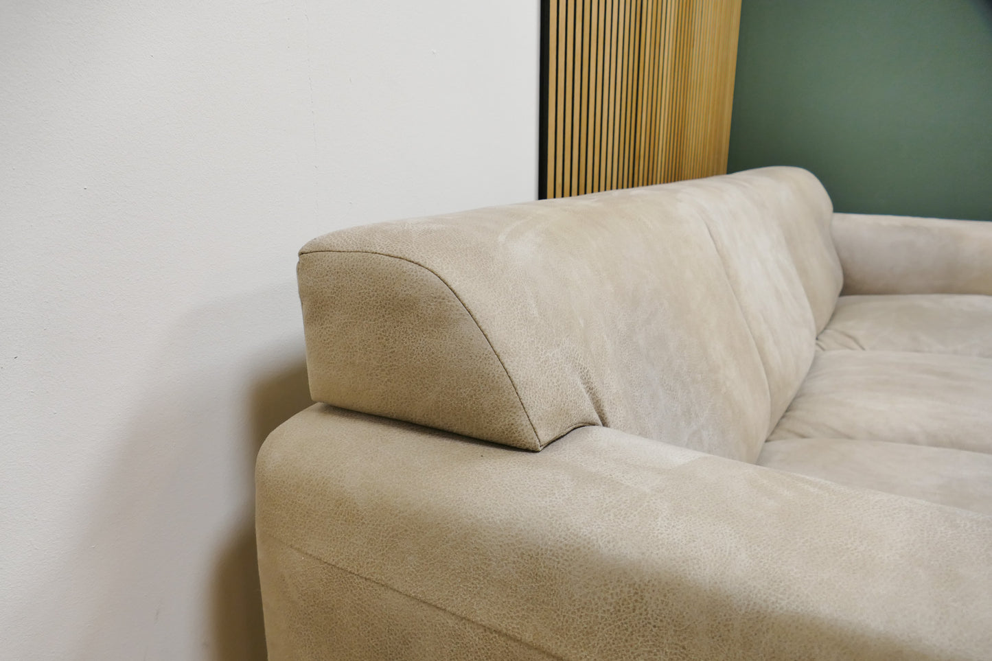Refurbished Chaise Longue De Bommel Microleder Beige