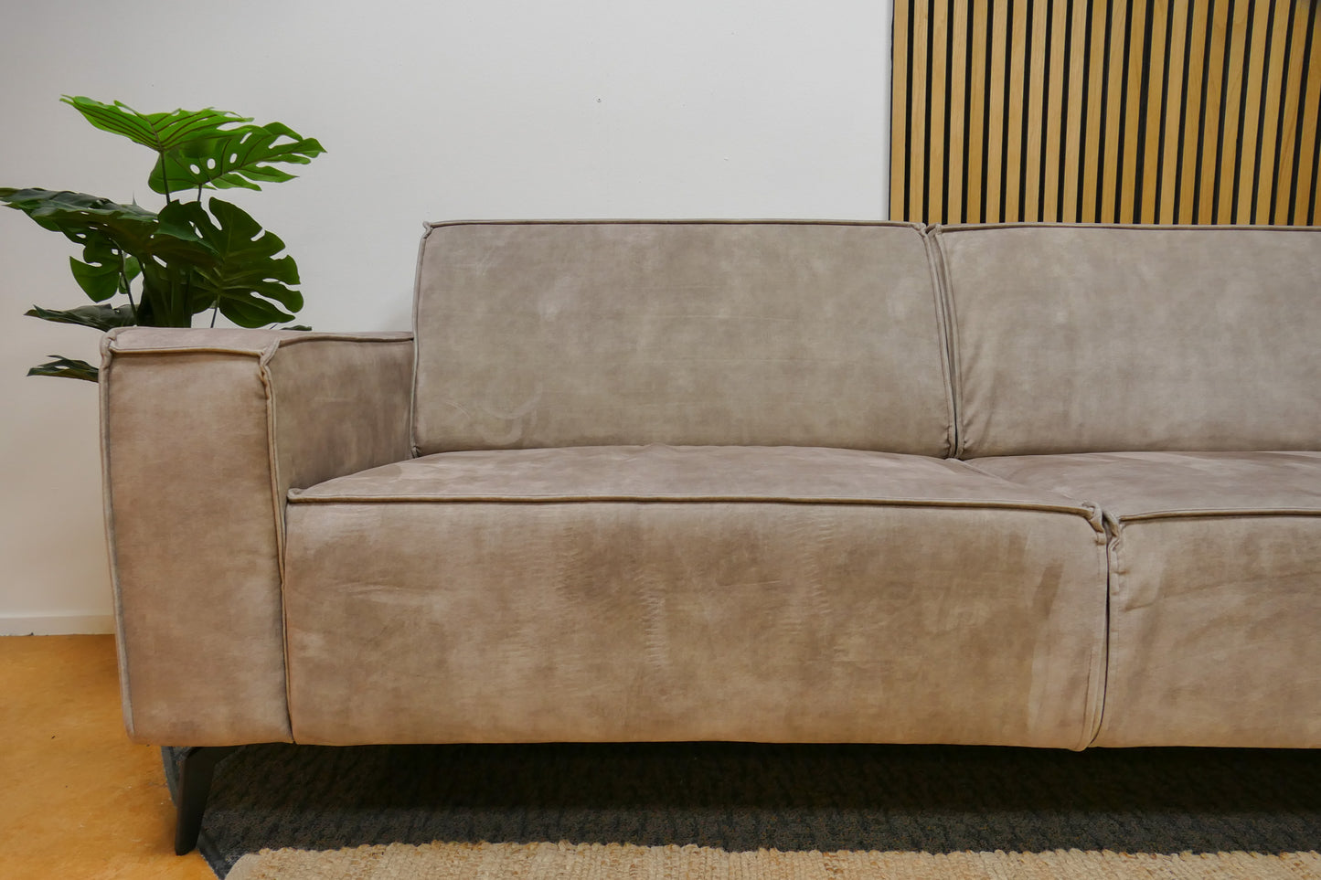 Refurbished 3-Zits Goossens Velvet Taupe/Groen