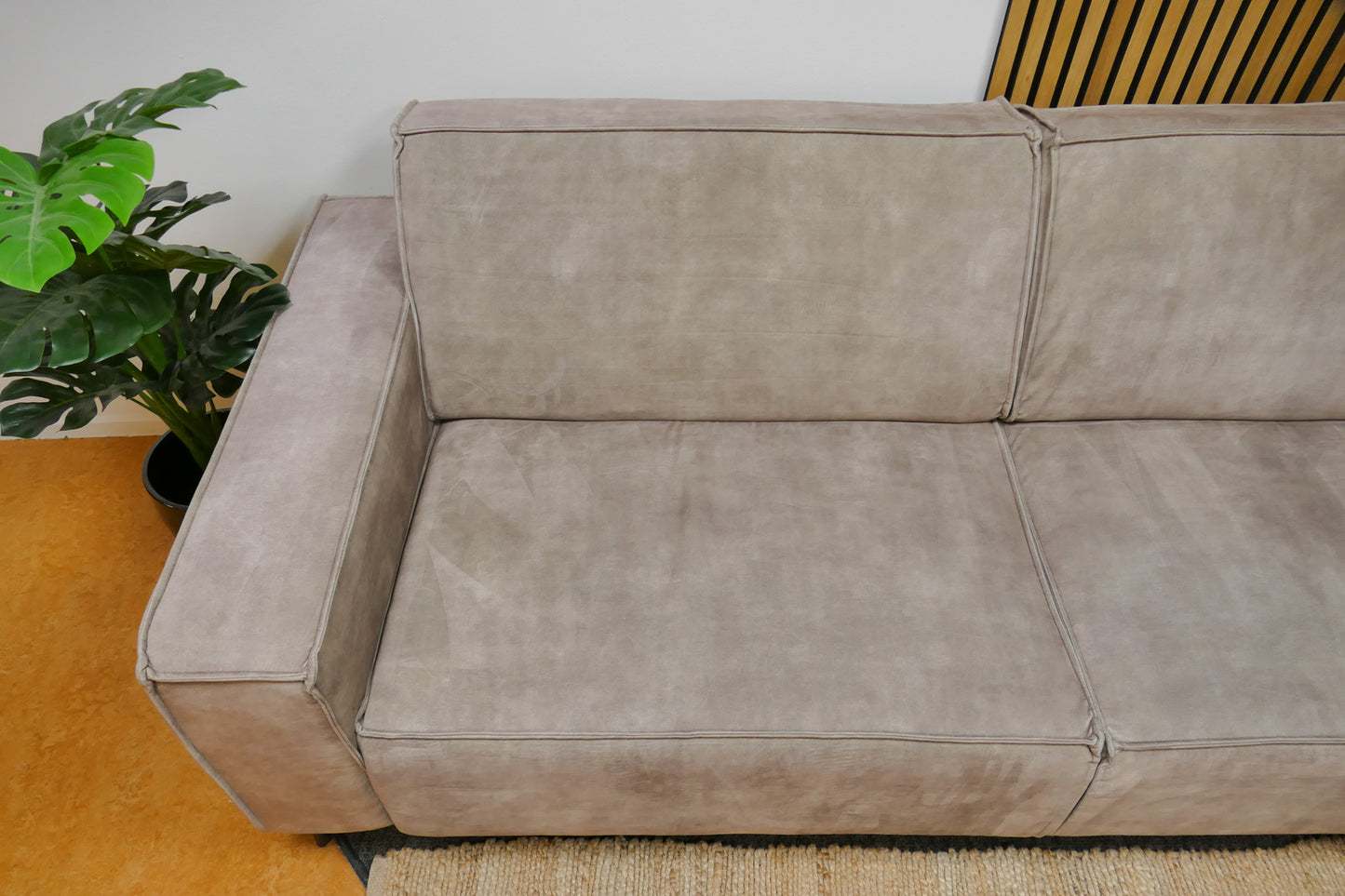 Refurbished 3-Zits Goossens Velvet Taupe/Groen