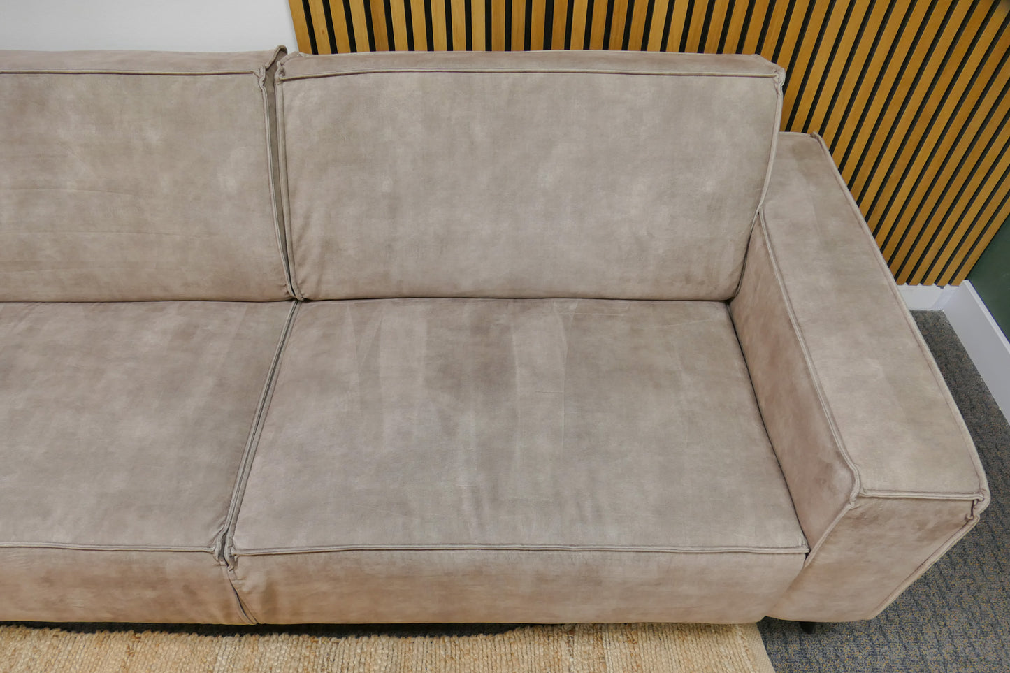 Refurbished 3-Zits Goossens Velvet Taupe/Groen