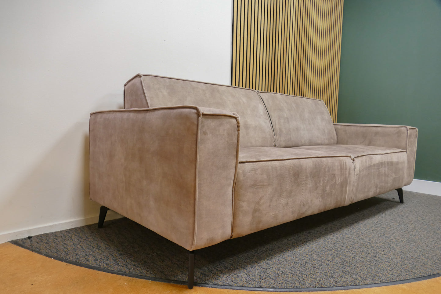 Refurbished 3-Zits Goossens Velvet Taupe/Groen