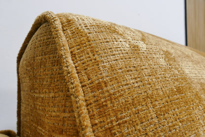 Refurbished Moderne Hoekbank Geel Bouclé