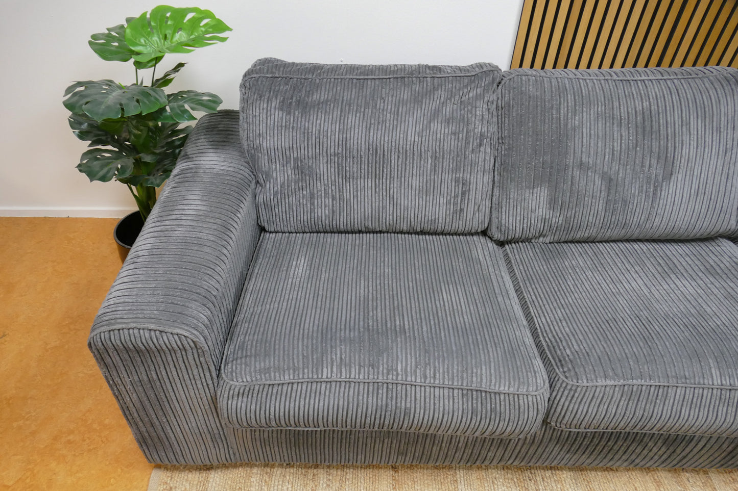 Refurbished Hoekbank Ribstof Antraciet