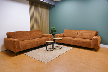 Refurbished banken set oranje + fauteuil
