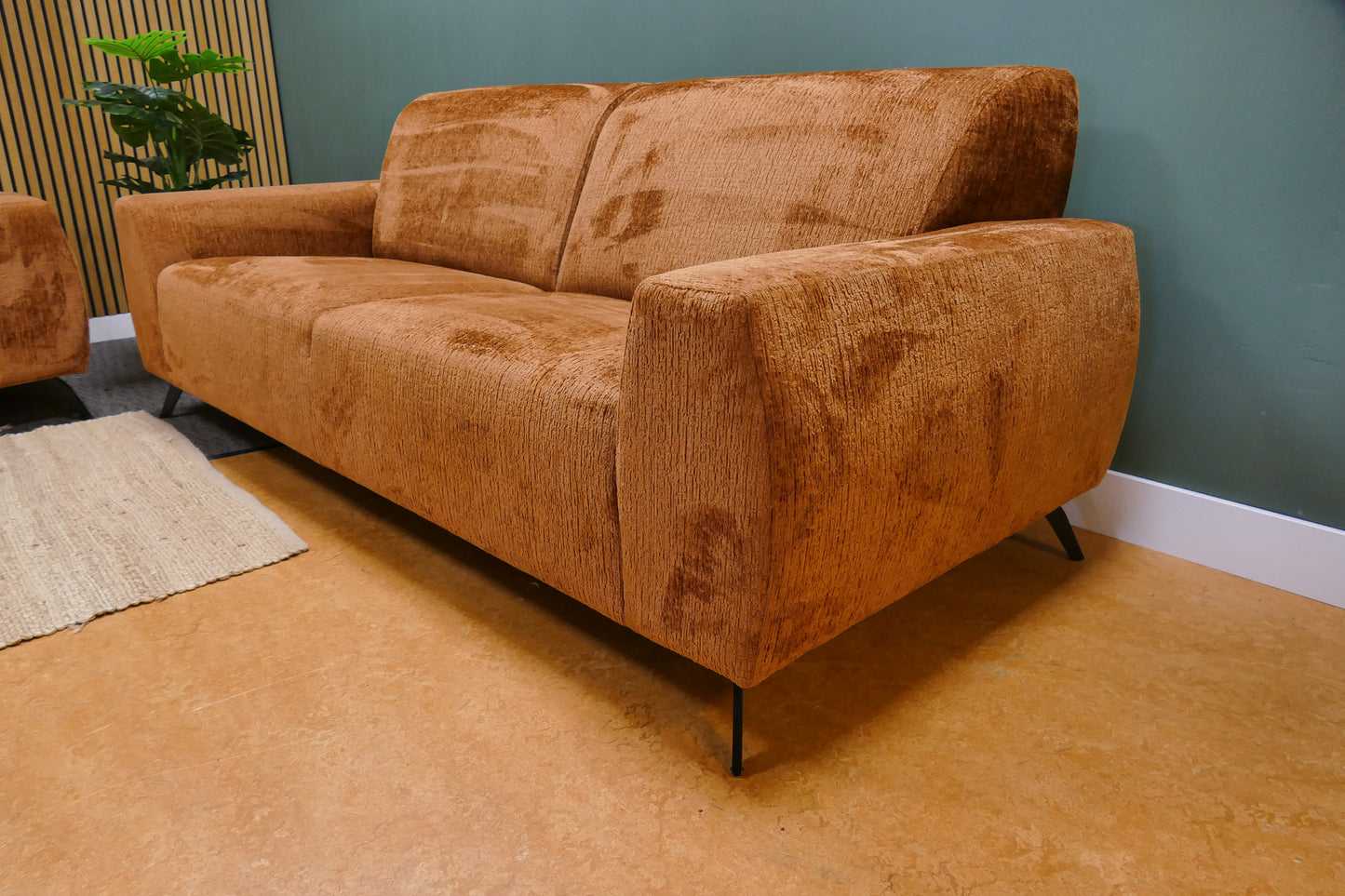 Refurbished banken set oranje + fauteuil