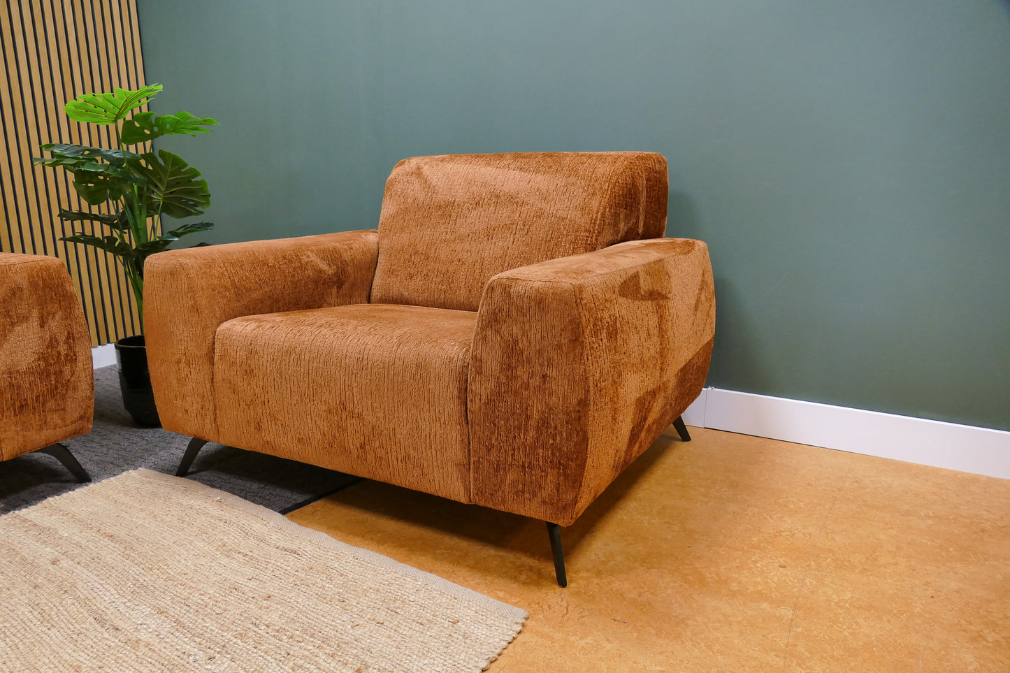 Refurbished banken set oranje + fauteuil