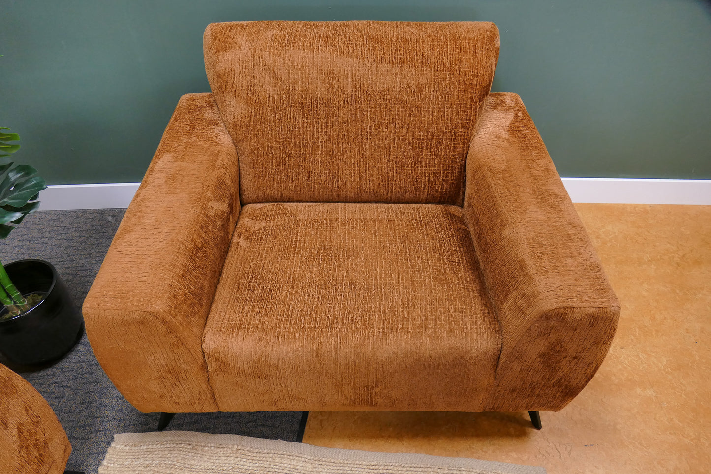 Refurbished banken set oranje + fauteuil
