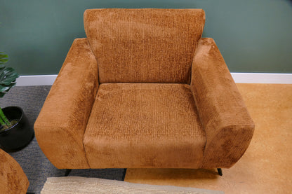 Refurbished banken set oranje + fauteuil