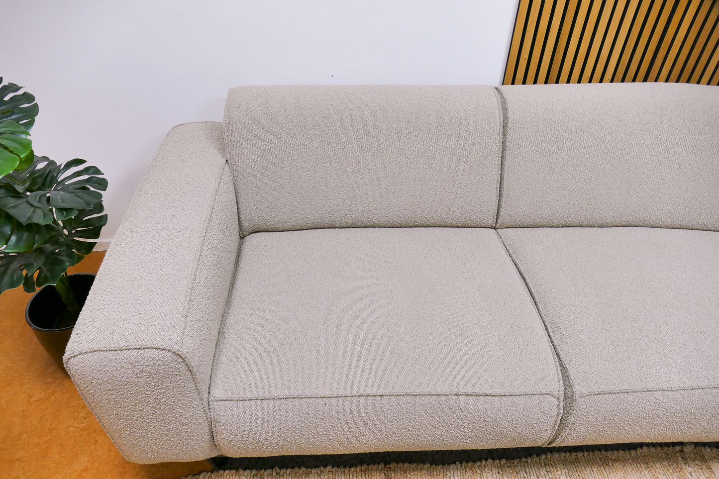 Refurbished hoekbank bouclé beige