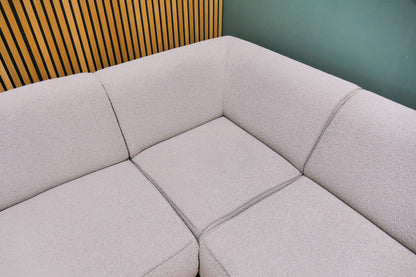 Refurbished hoekbank bouclé beige