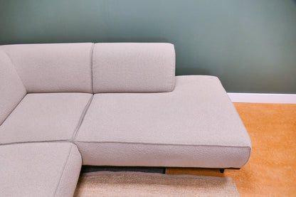 Refurbished hoekbank bouclé beige