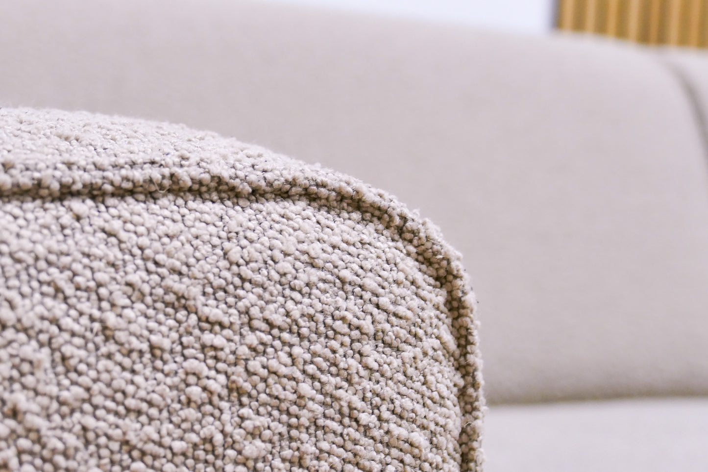 Refurbished hoekbank bouclé beige