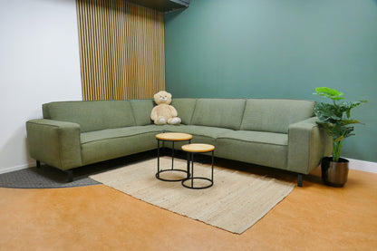 Refurbished Hoekbank Trendhopper Groen Gemêleerd