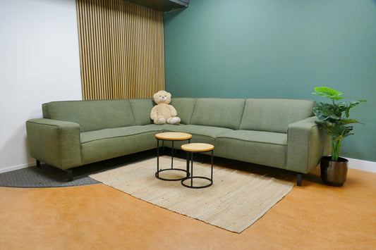 Refurbished Hoekbank Trendhopper Groen Gemêleerd