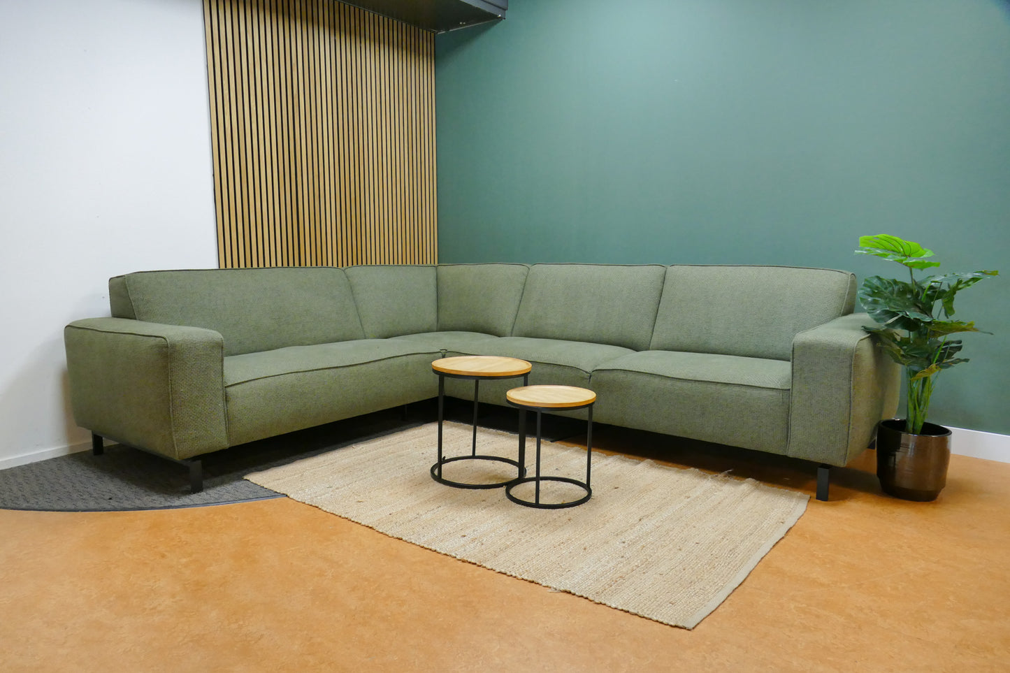 Refurbished Hoekbank Trendhopper Groen Gemêleerd