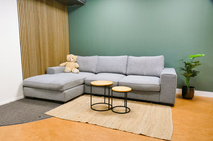 Refurbished Lounge bank Grijs Met Chaise Longue