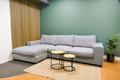 Refurbished Lounge bank Grijs Met Chaise Longue