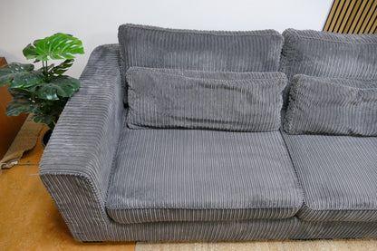 Refurbished Ribstof Lounge Hoekbank Antraciet