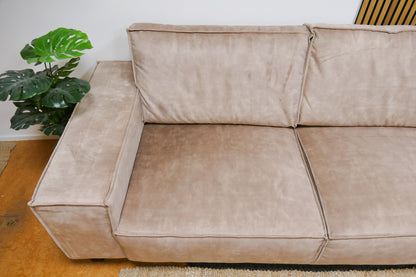 Refurbished Hoekbank Velvet Zandroze