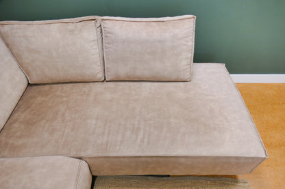 Refurbished Hoekbank Velvet Zandroze