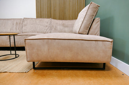 Refurbished Hoekbank Velvet Zandroze
