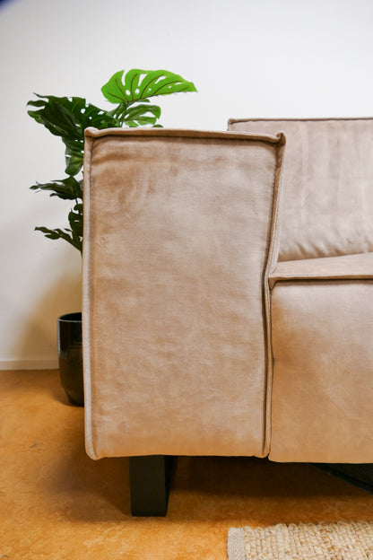 Refurbished Hoekbank Velvet Zandroze