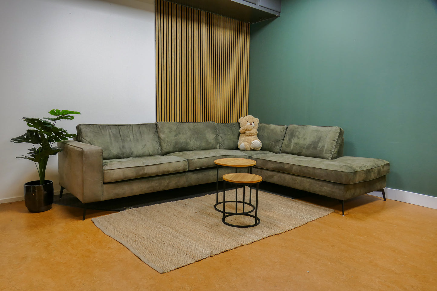 Refurbished Hoekbank Feelings Microvezel Groen