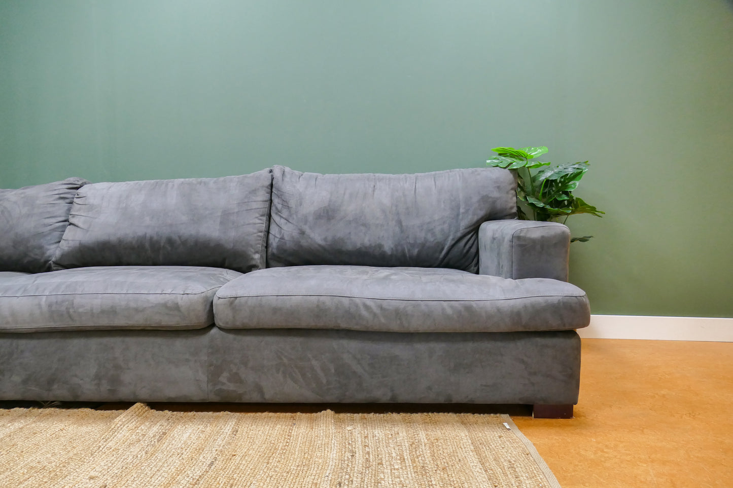 Refurbished Lounge Hoekbank Antraciet Microvezel