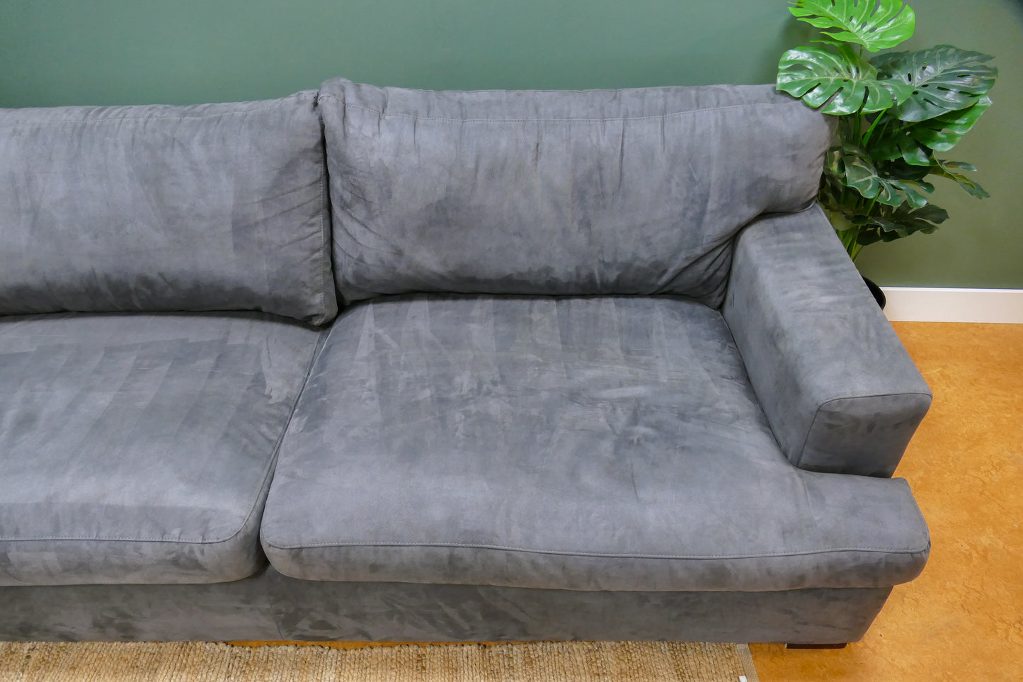 Refurbished Lounge Hoekbank Antraciet Microvezel