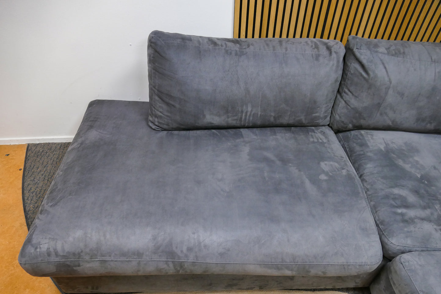 Refurbished Lounge Hoekbank Antraciet Microvezel