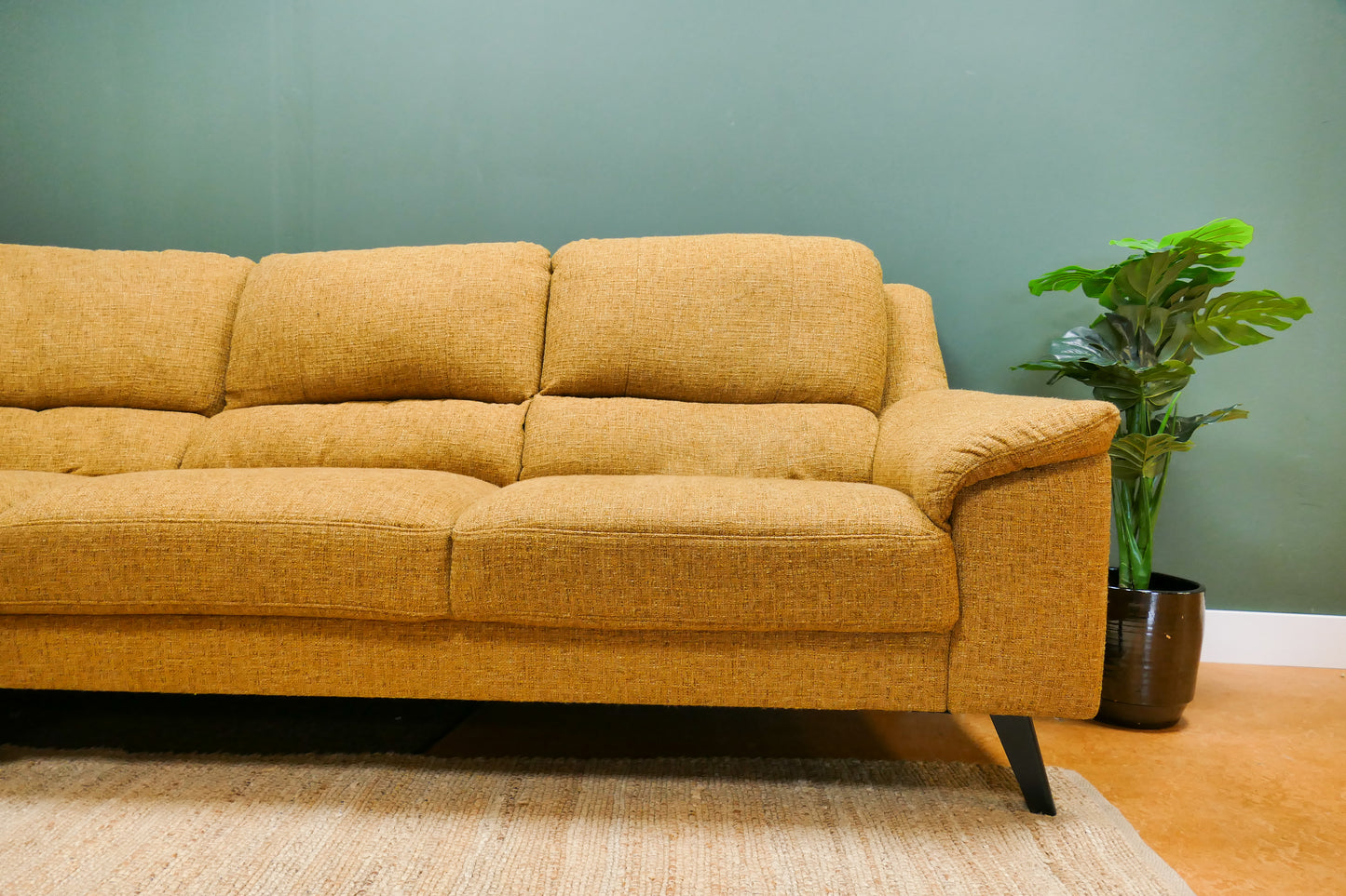 Refurbished Hoekbank Zonnebloem Geel met Hoge Rugleuning