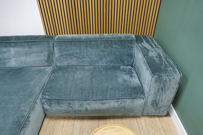 Refurbished Chaise Longue Luna Ribstof Turqouise