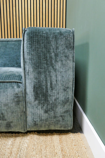 Refurbished Chaise Longue Luna Ribstof Turqouise
