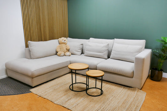Refurbished Moderne Lounge Hoekbank Beige