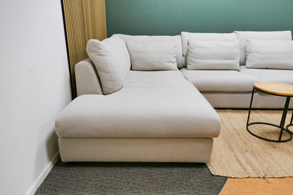 Refurbished Moderne Lounge Hoekbank Beige